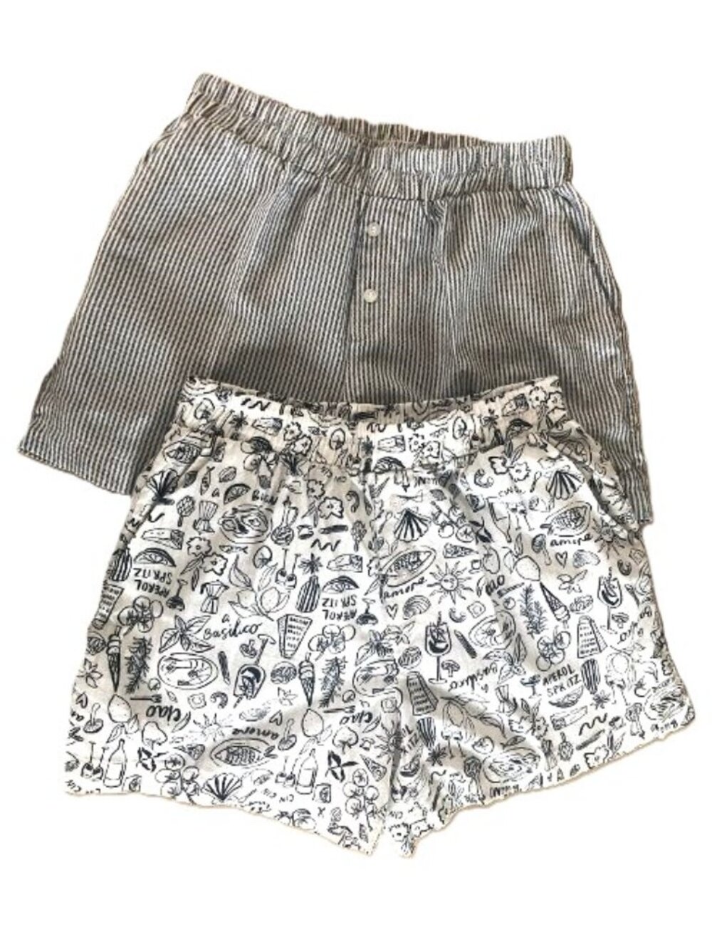 Happily Grey Set of 2 Loungewear Boxer Shorts Black/White Size: S NWT
